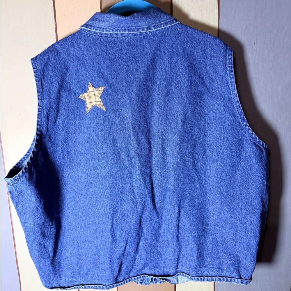 Vintage 90’s Patchwork Denim Vest- Size:3XL - Picture 6 of 6